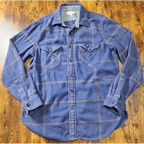 Wallace & Barnes Other - Wallace & Barnes Shirt Mens Blue Plaid Long Sleeve Flannel‎ Pockets Size Medium